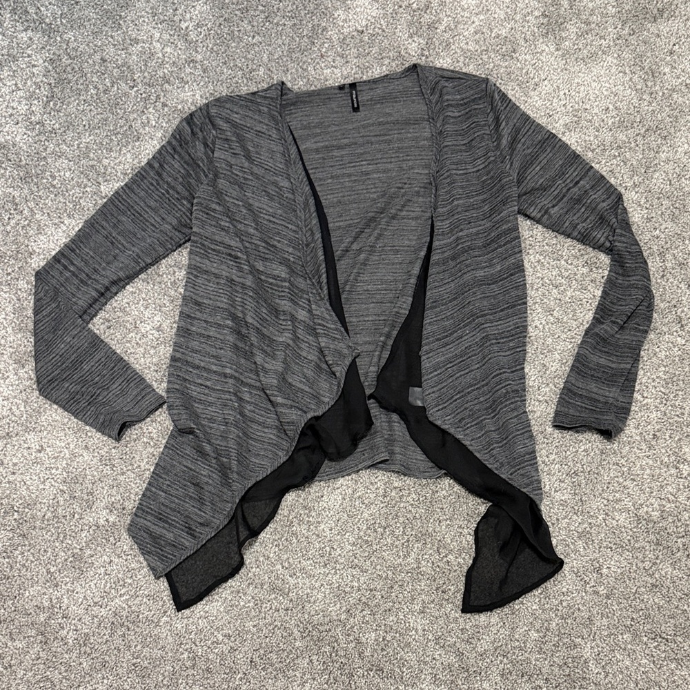 Maurices Charcoal Open Front Cardigan